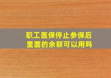 职工医保停止参保后 里面的余额可以用吗